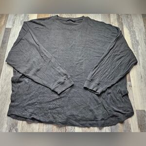 Jenni Kayne Boyfriend Long Sleeve Tee Black Size XL Oversized